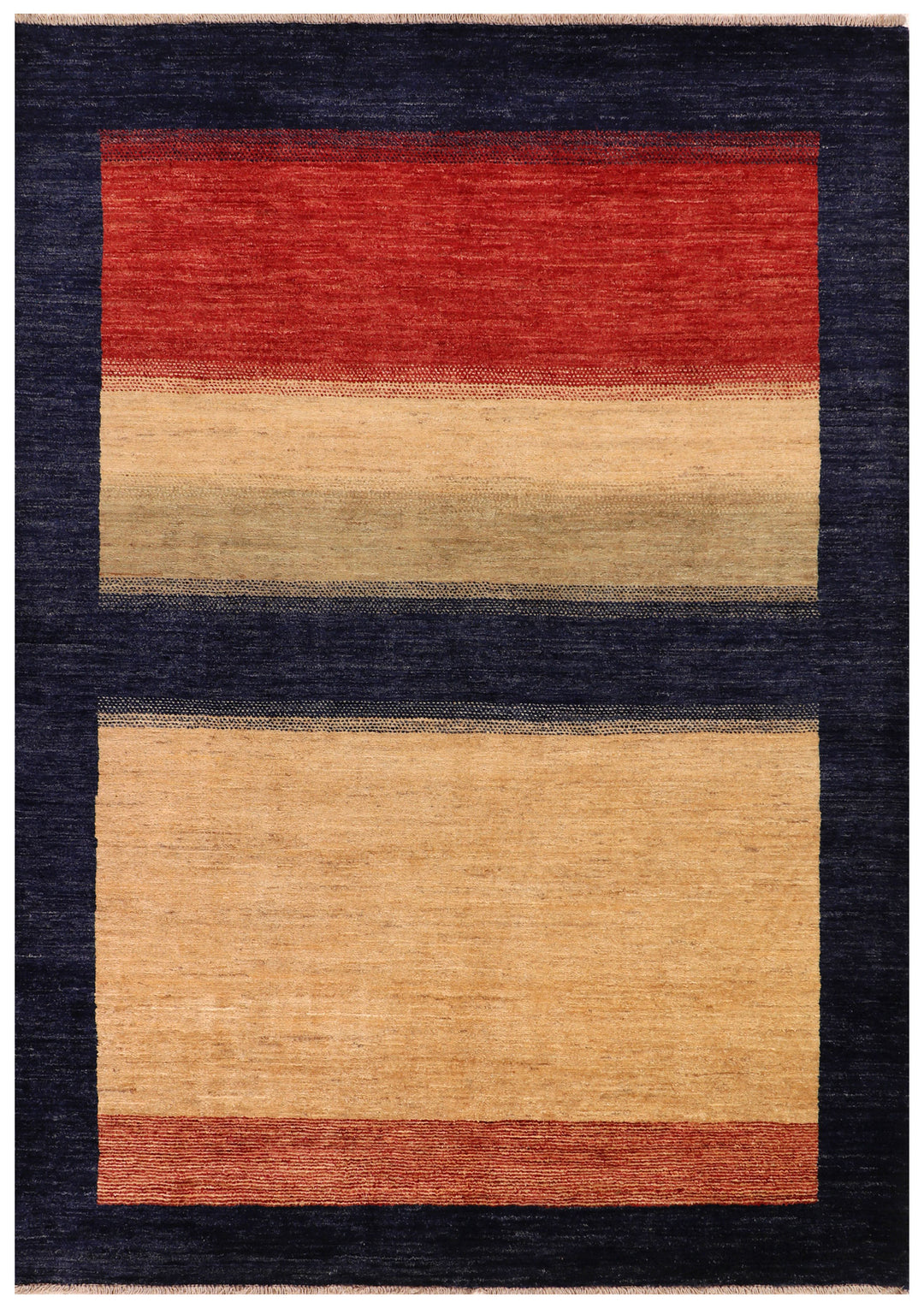 Afghan Gabbeh Rug 5' x 6' 8 Hand-Knotted