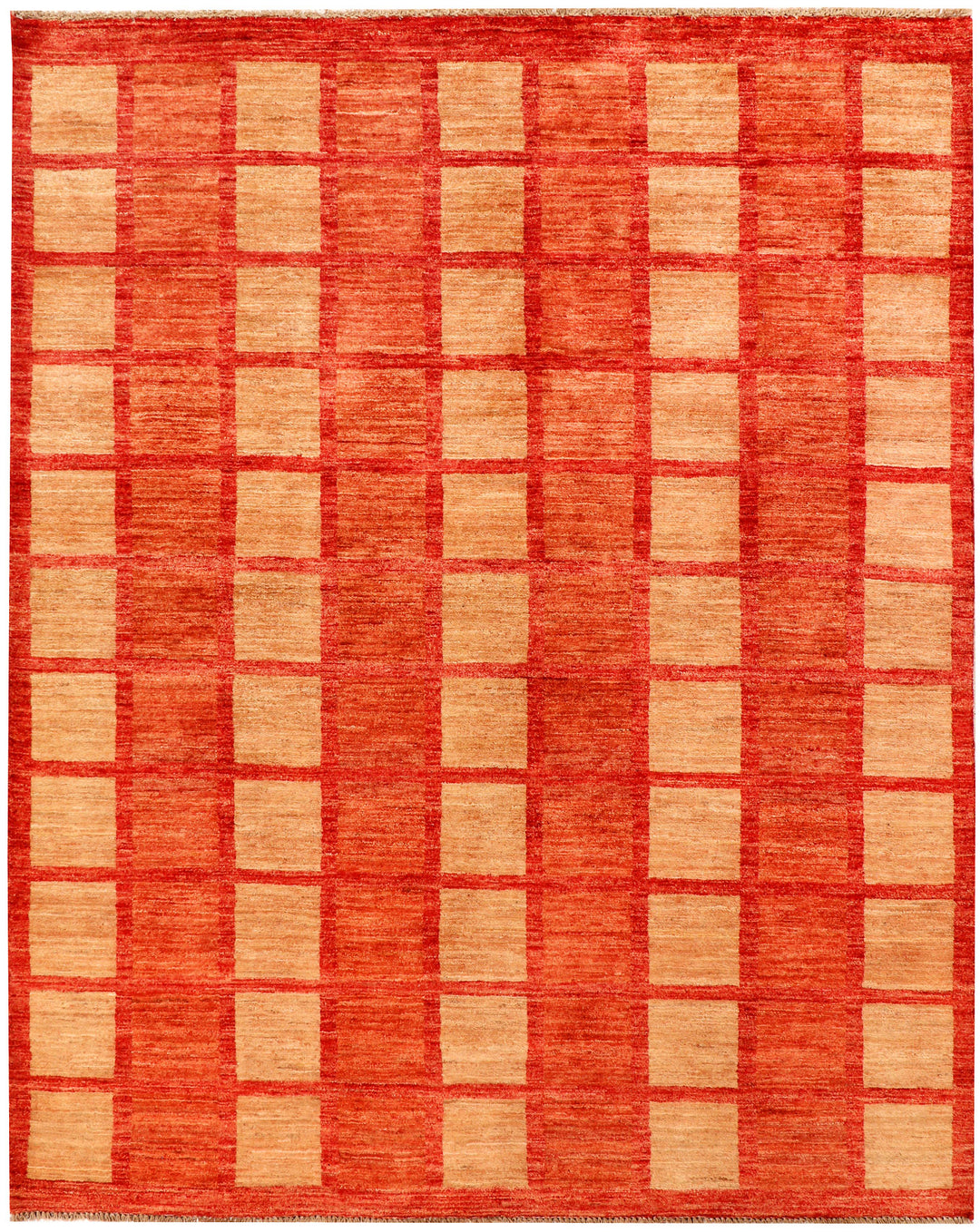 Orange Red Afghan Gabbeh Rug 5' 1 x 6' 4 Hand-Knotted