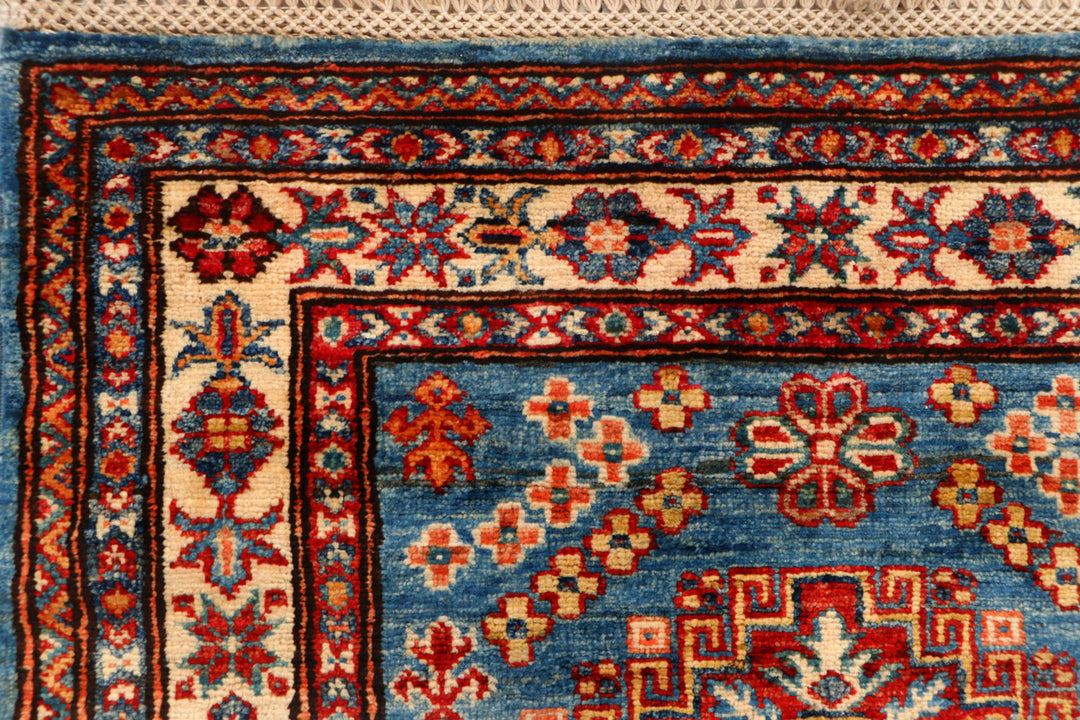 Steel Blue Kazak 2' 7 x 10' 3 - No. 69965