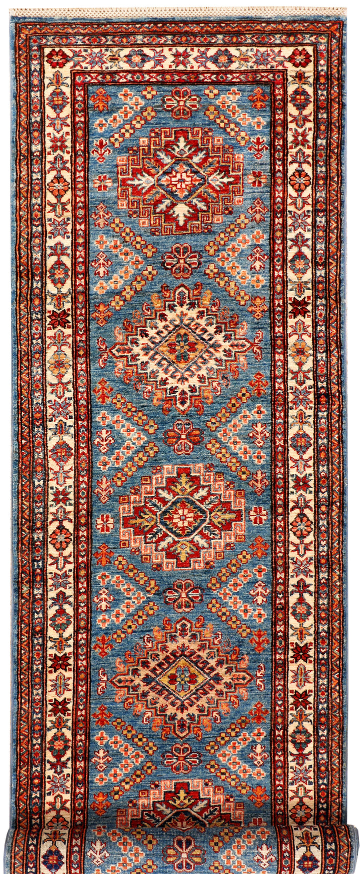 Steel Blue Kazak 2' 7 x 10' 3 - No. 69965