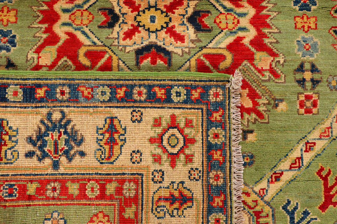 Afghan Kazak Rug 4' 9 x 6' 6 Hand-Knotted field