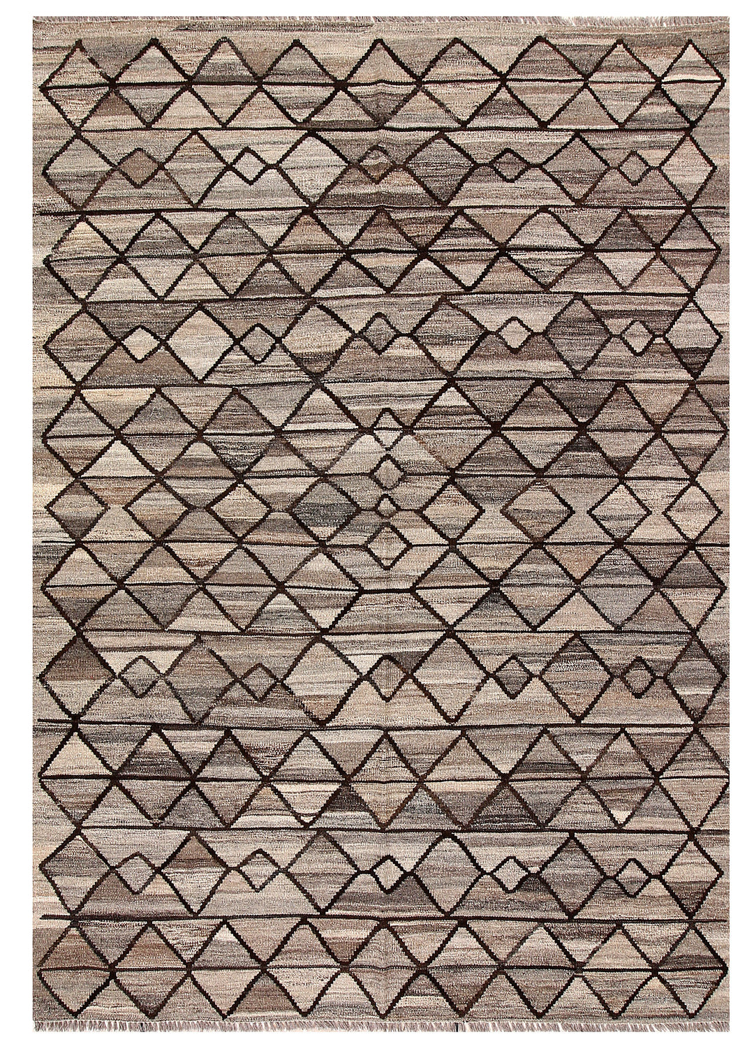 Afghan Kilim Rug 5' x 6'10" Flat-Weave