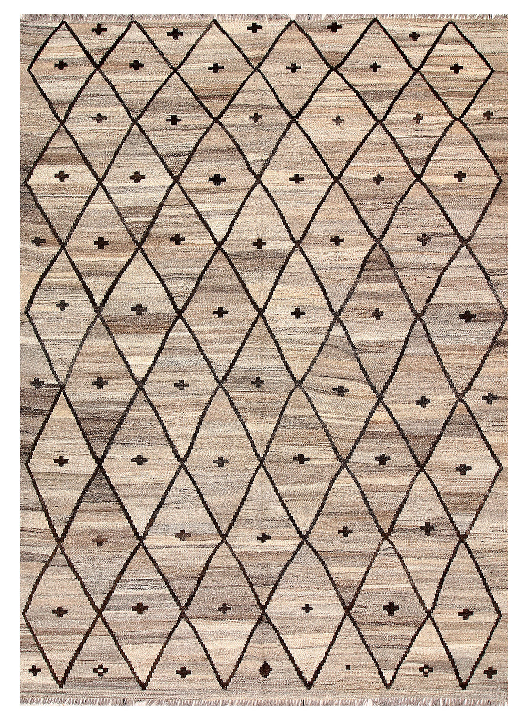 Afghan Kilim Rug 6'2" x 8'4" Flat-Weave