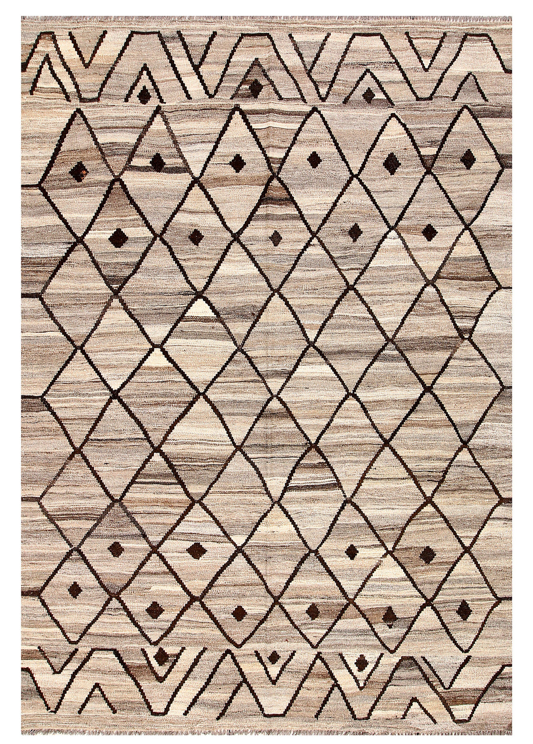 Afghan Kilim Rug 5' 9 x 8' 1 Flat-Weave