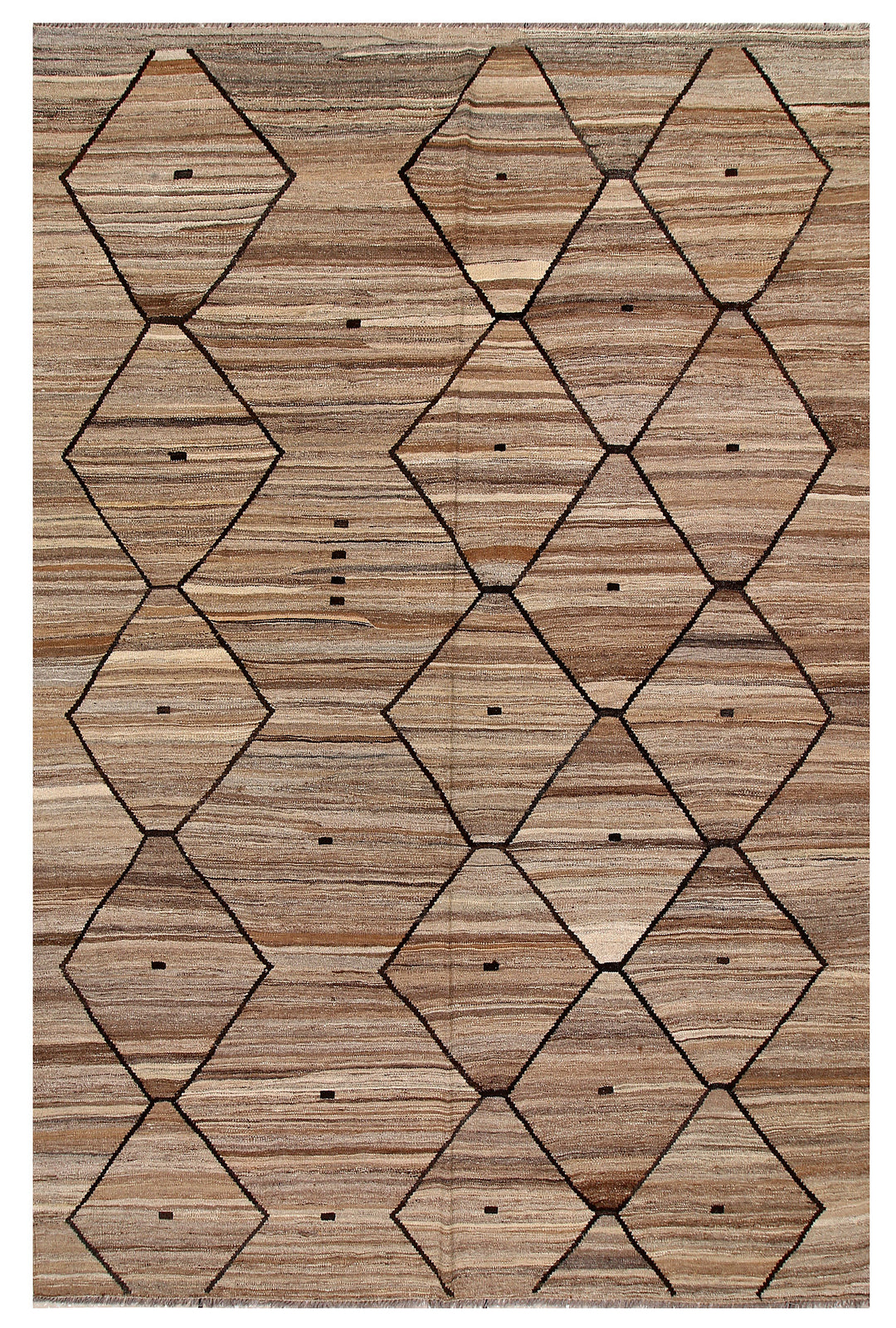 Afghan Kilim Rug 6' 5 x 9' 7 Flat-Weave