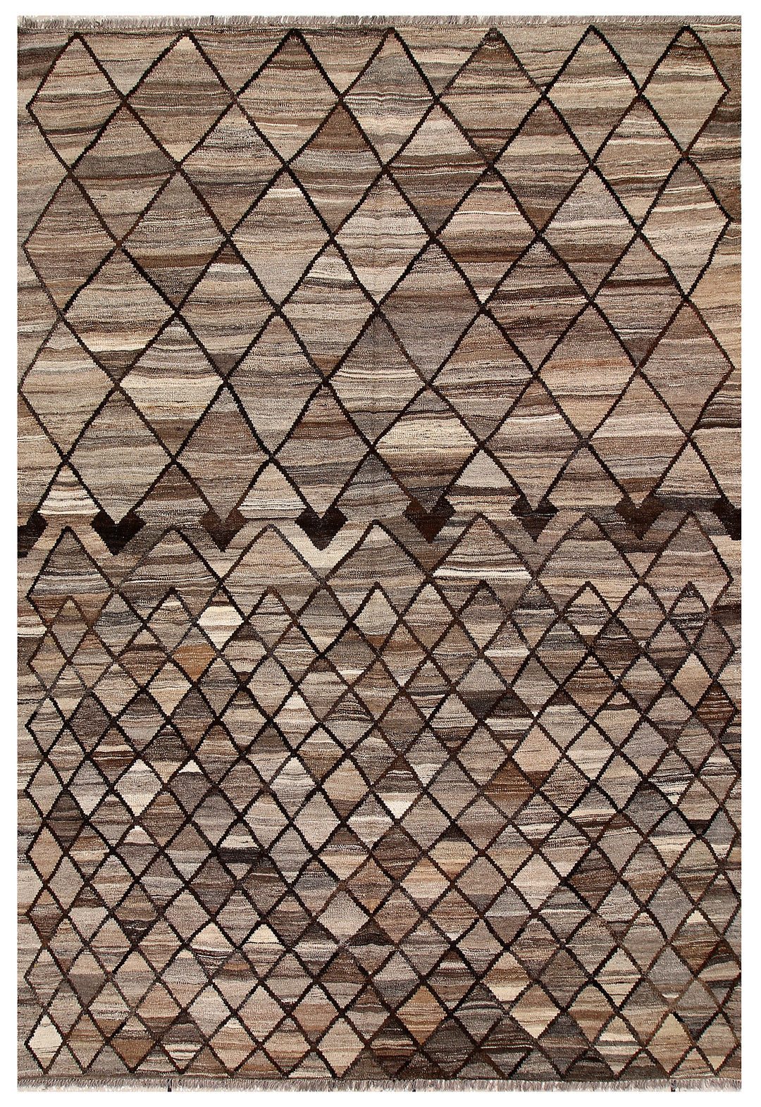 Afghan Kilim Rug 6' 8 x 9' 8 Flat-Weave