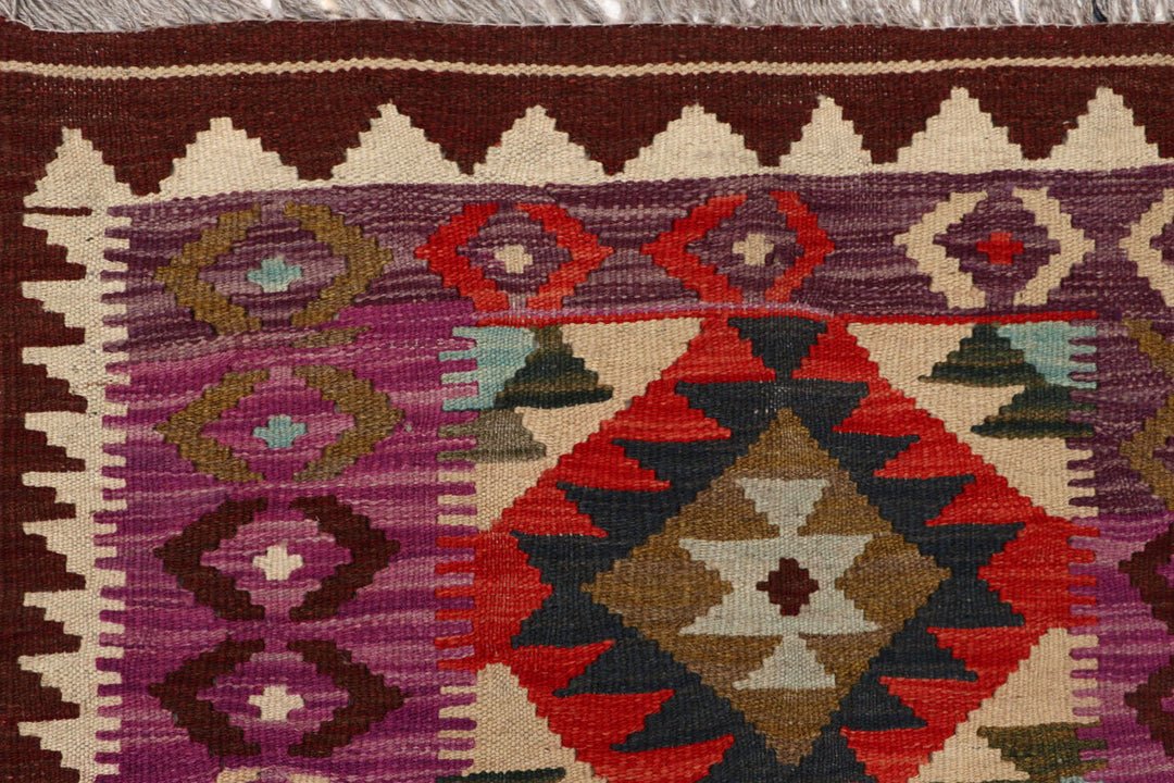 Afghan Kilim Rug 2' 8 x 9' 9 Flat-Weave