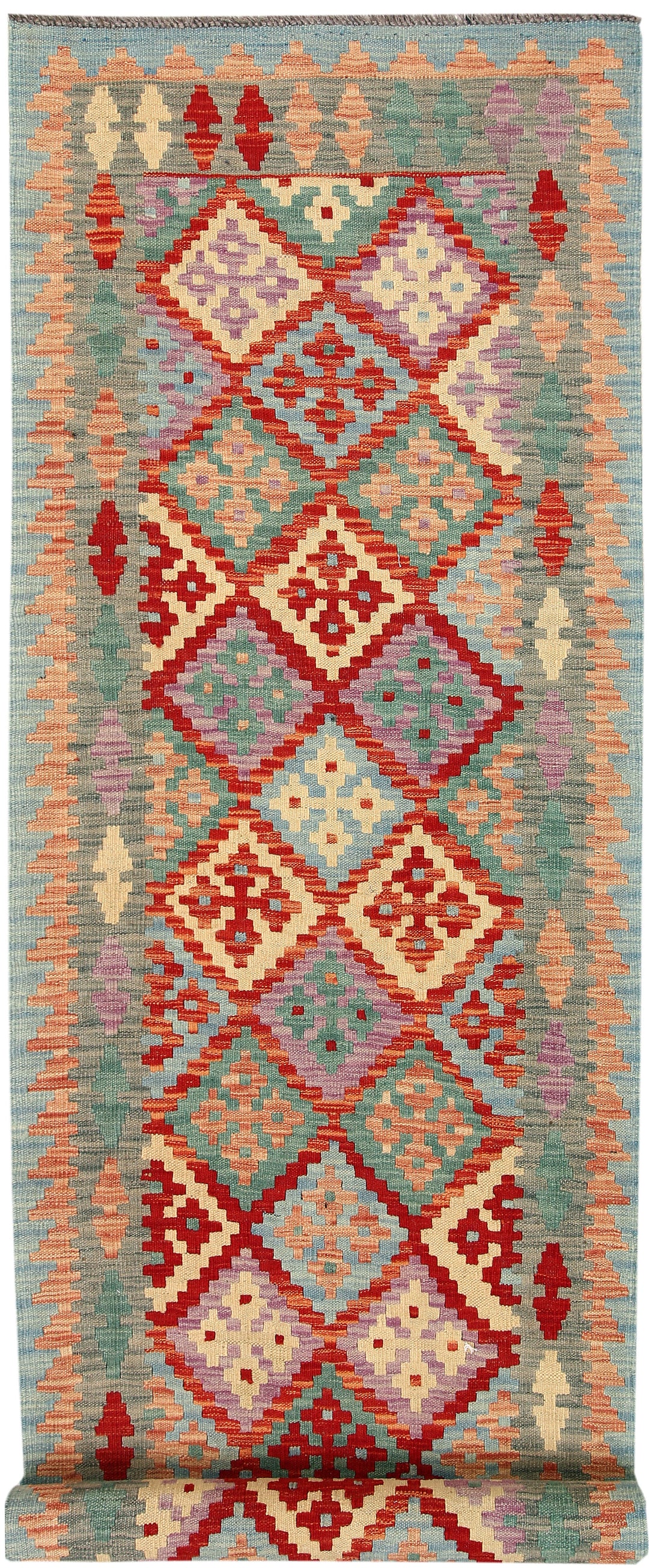 Afghan Kilim Rug 2' 7 x 9' 6 Flat-Weave