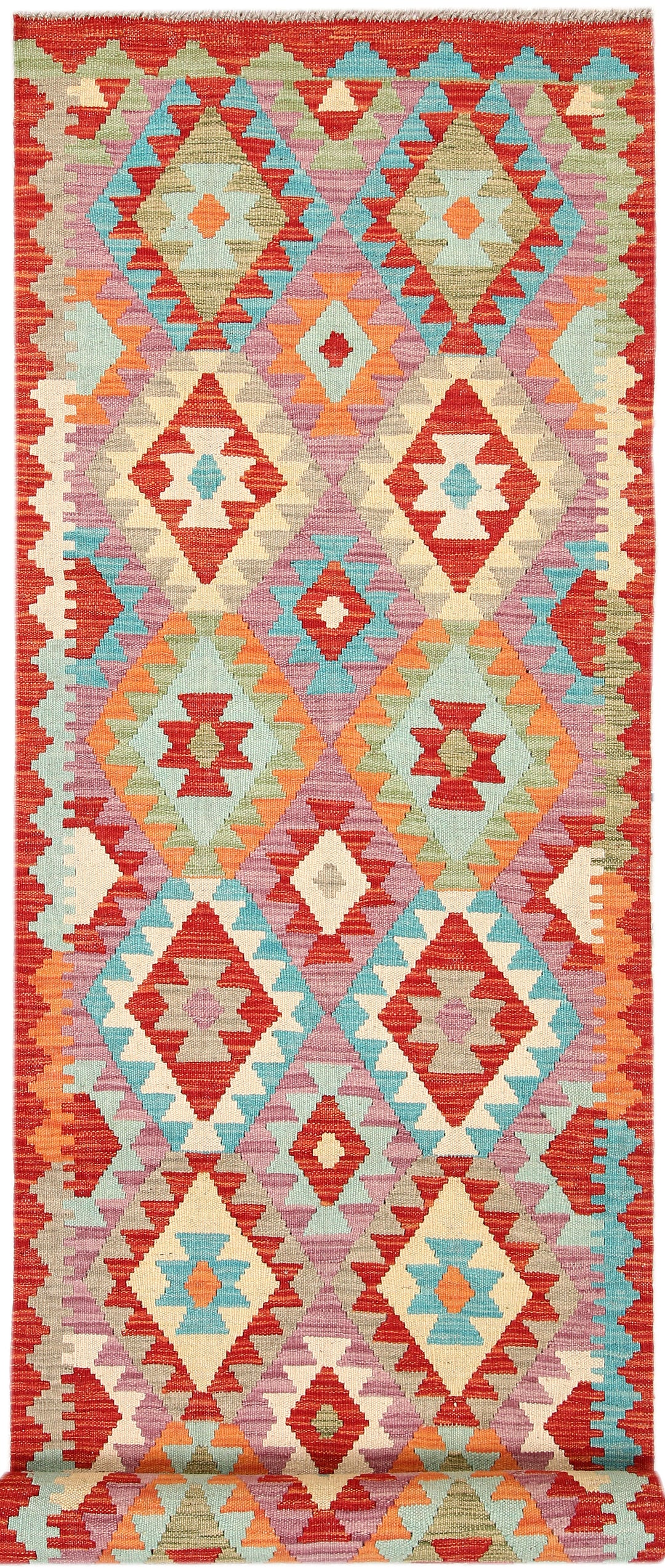 Afghan Kilim Rug 2' 7" x 9' 8" Flat-Weave