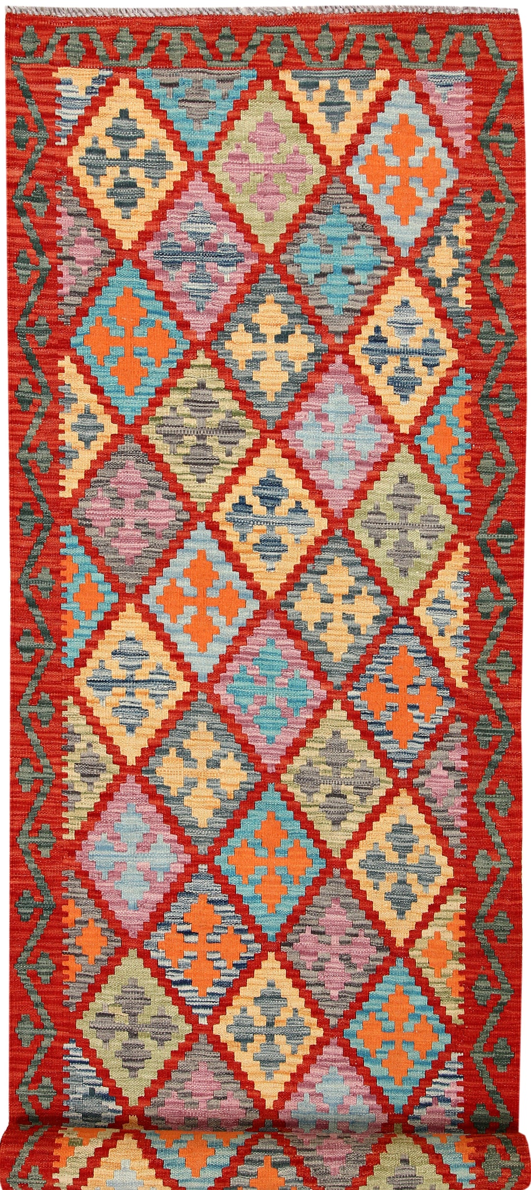 Afghan Kilim Rug 3' 1 x 10' Flat-Weave