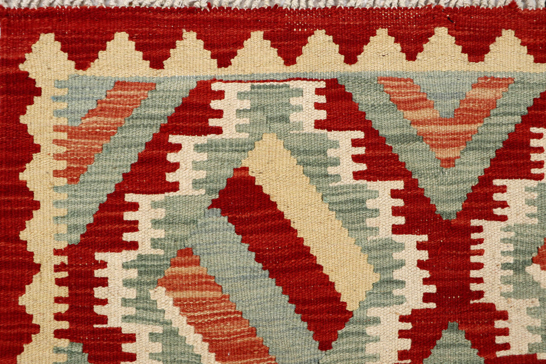 Afghan Kilim Rug 2' 9 x 9' 10 Flat-Weave