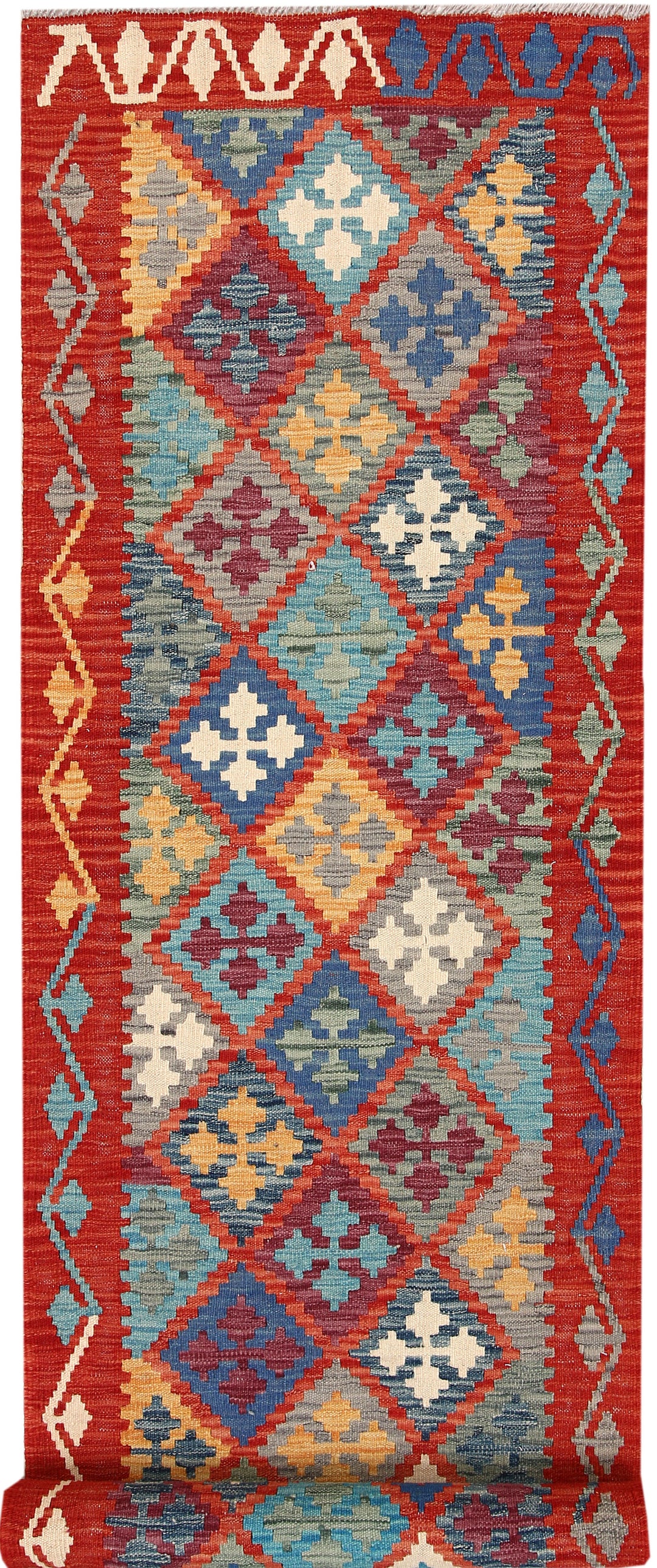 Multi Colored Kilim 2' 4 x 9' 9 - No. 70098