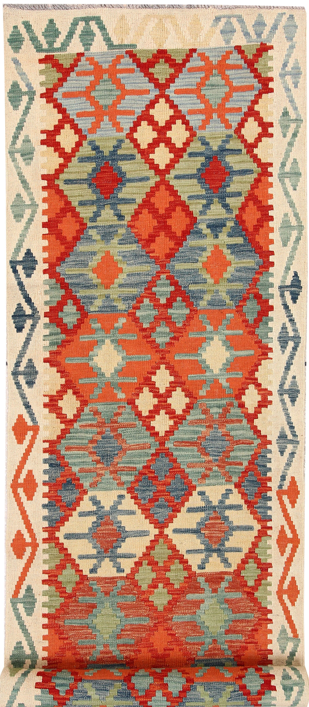 Afghan Kilim Rug 2' 8" x 10' 2" Flat-Weave
