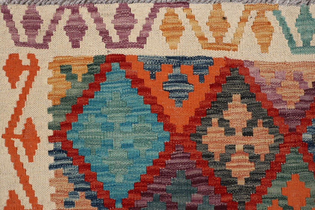 Afghan Kilim Rug 2' 9 x 9' 4 Flat-Weave
