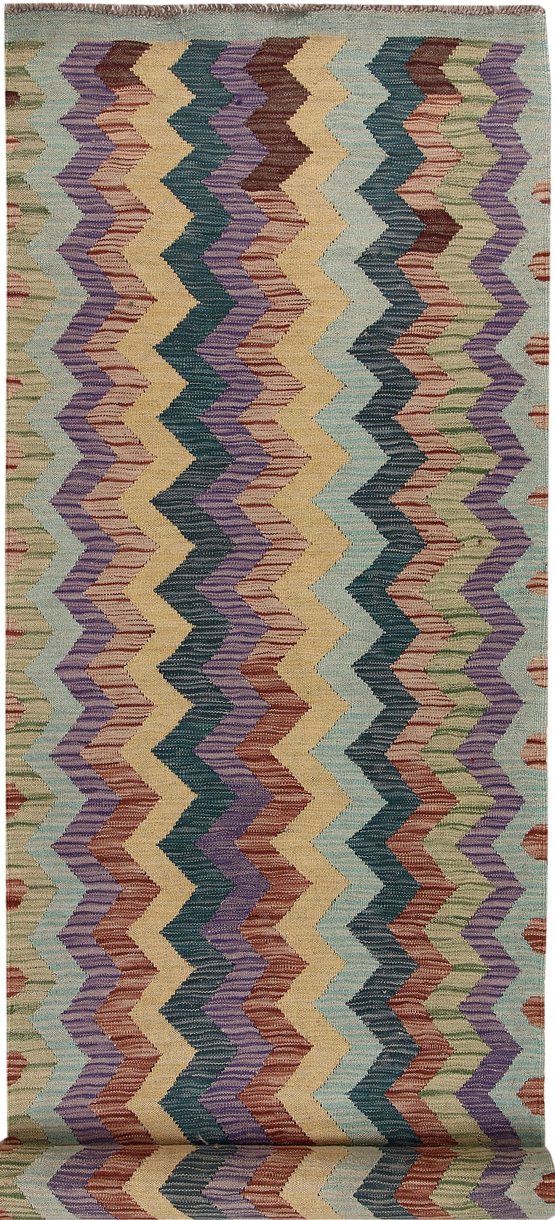 Afghan Kilim Rug 2' 9 x 12' 4 Flat-Weave
