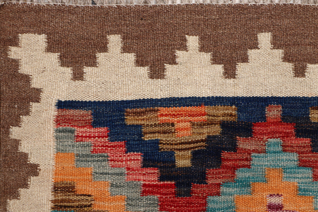 Afghan Kilim Rug 2'8" x 12'8" Flat-Weave