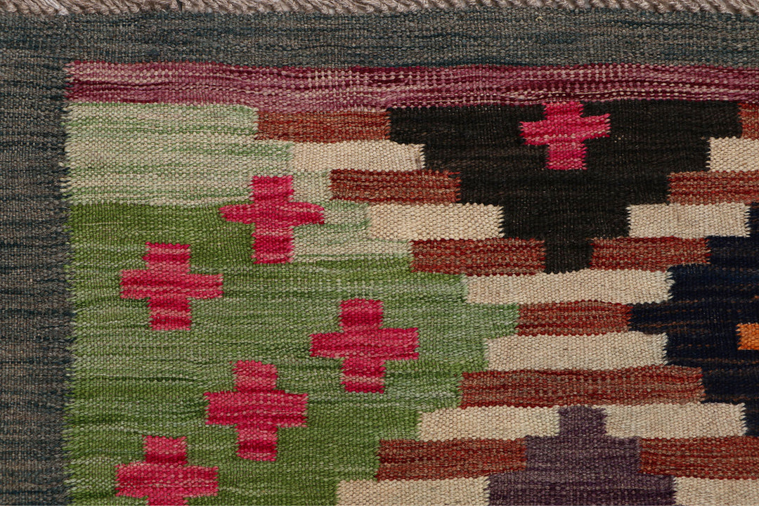 Afghan Kilim Rug 2' 8" x 12' 9" Flat-Weave
