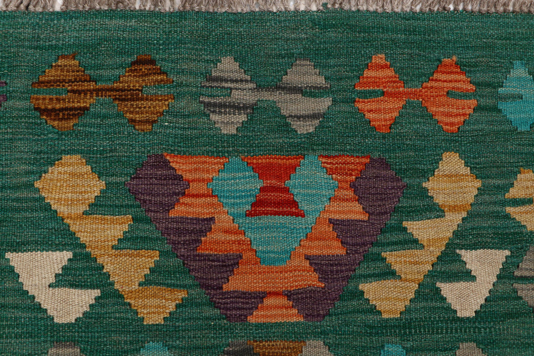 Afghan Kilim Rug 2' 9 x 9' 10 Flat-Weave