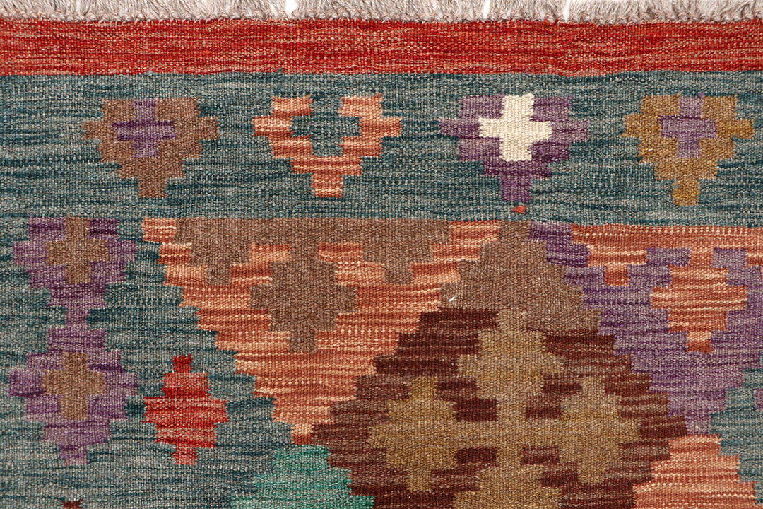 Afghan Kilim Rug 2' 8" x 6' 8" Flat-Weave