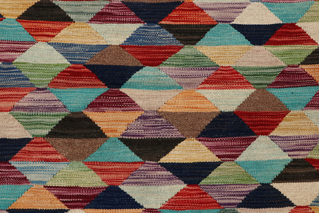 Afghan Kilim Rug 2' 7 x 6' 5 Flat-Weave