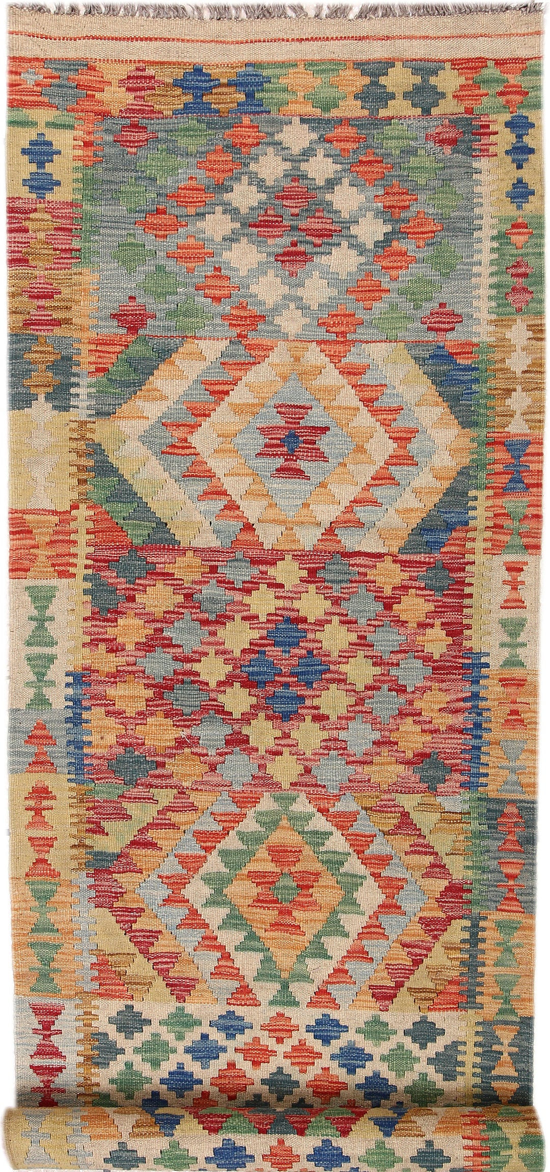 Afghan Kilim Rug 2' 9 x 10' 4 Flat-Weave