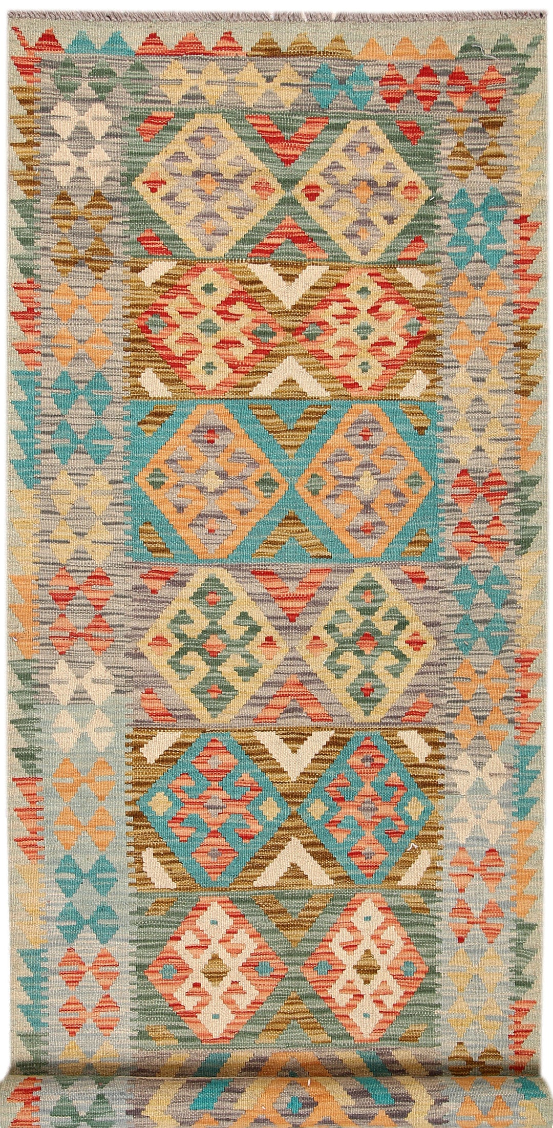 Afghan Kilim Rug 2' 9 x 8' Flat-Weave