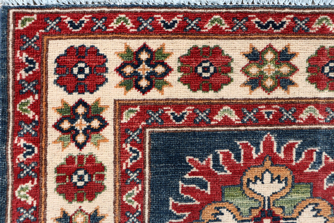 Steel Blue Kazak 2' 9 x 8' 10 - No. 70175