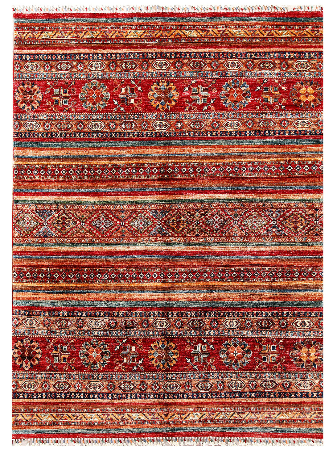 Afghan Kazak Rug 5' 7 x 9' 10 Hand-Knotted