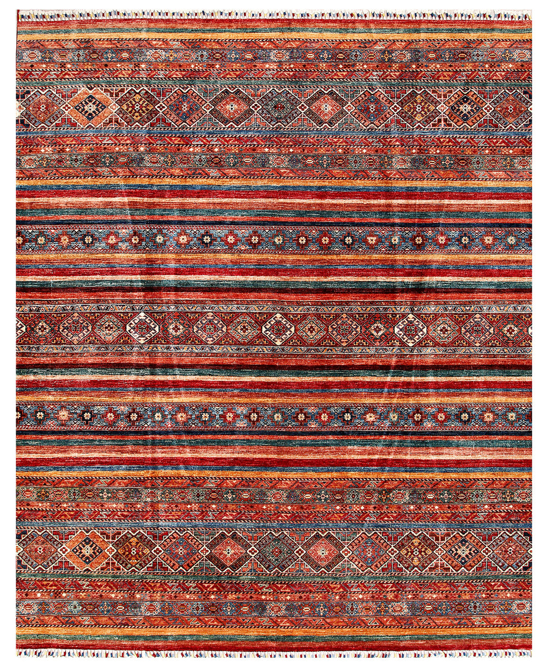 Afghan Kazak Rug 8' 4 x 9' 9 Hand-Knotted