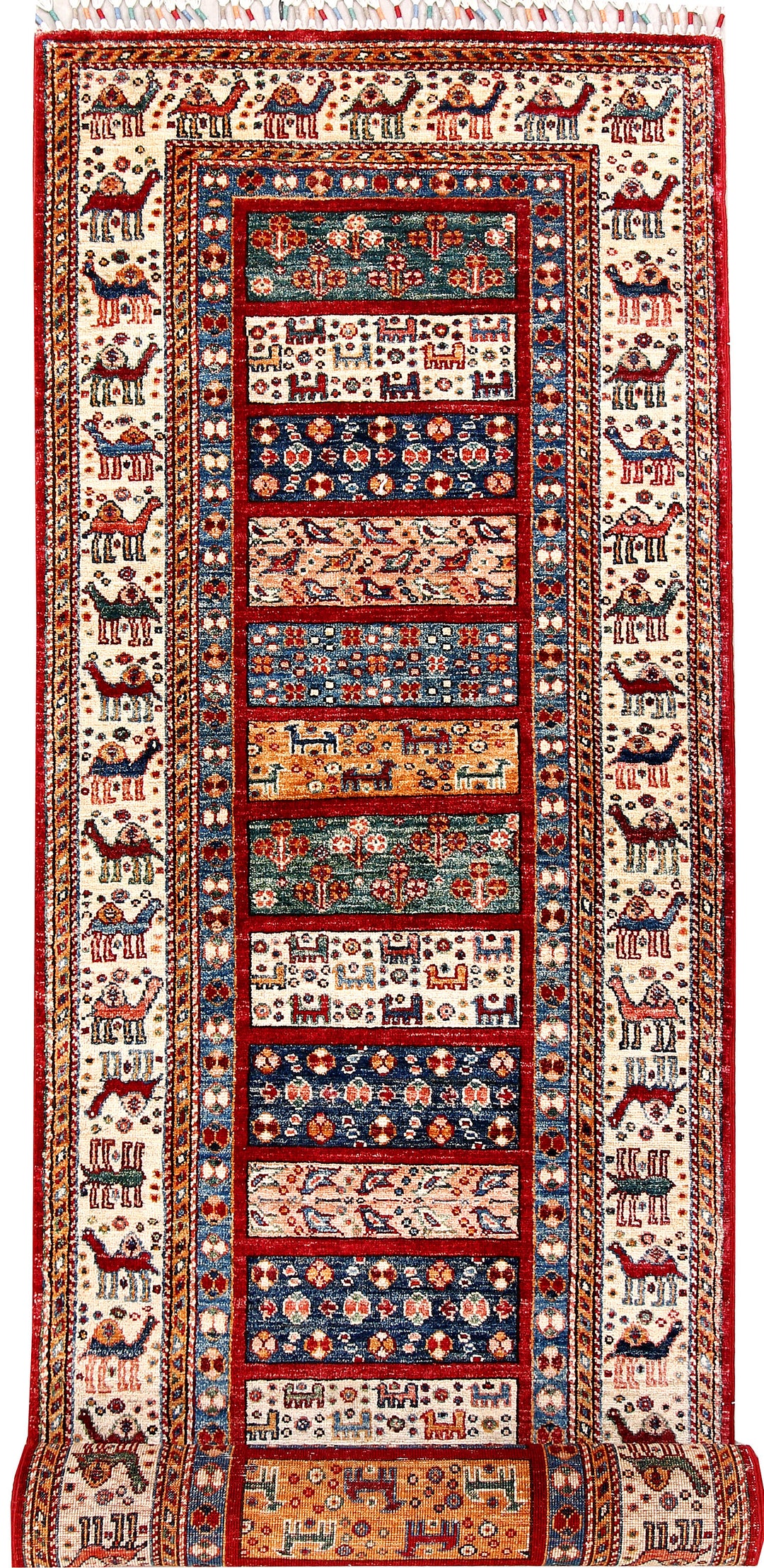 Afghan Kazak Rug 2' 9 x 9' 9 Hand-Knotted
