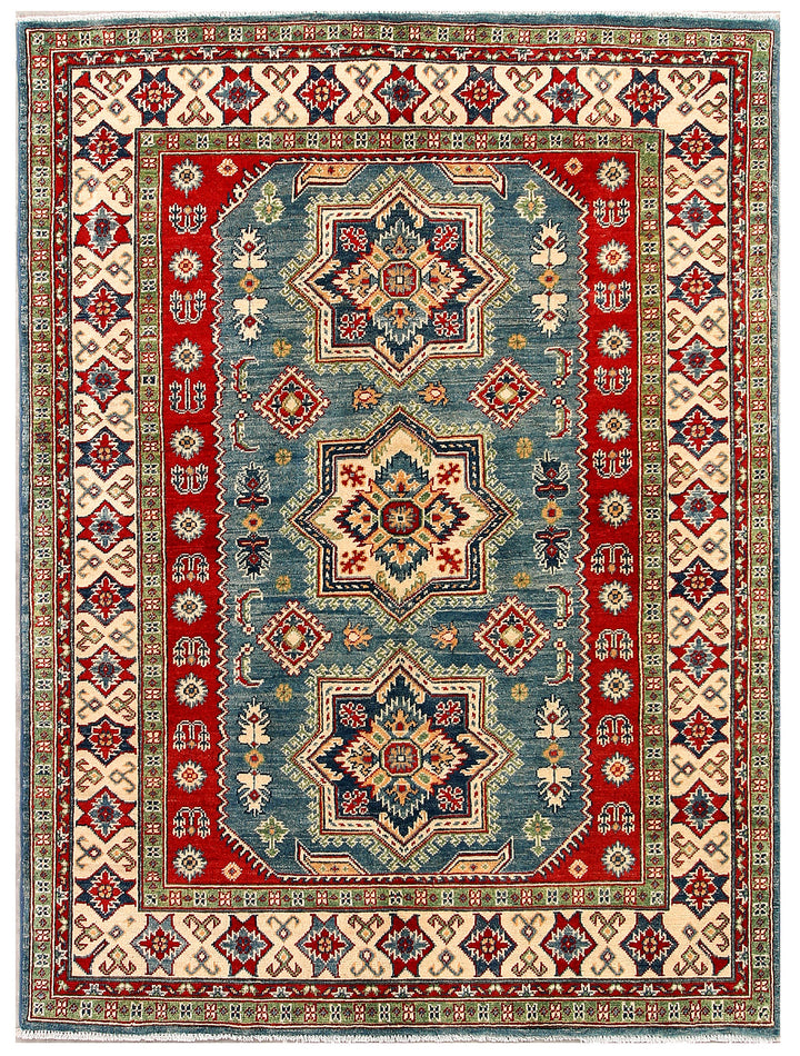 Steel Blue Kazak 4' 11 x 6' 7 - No. 70265