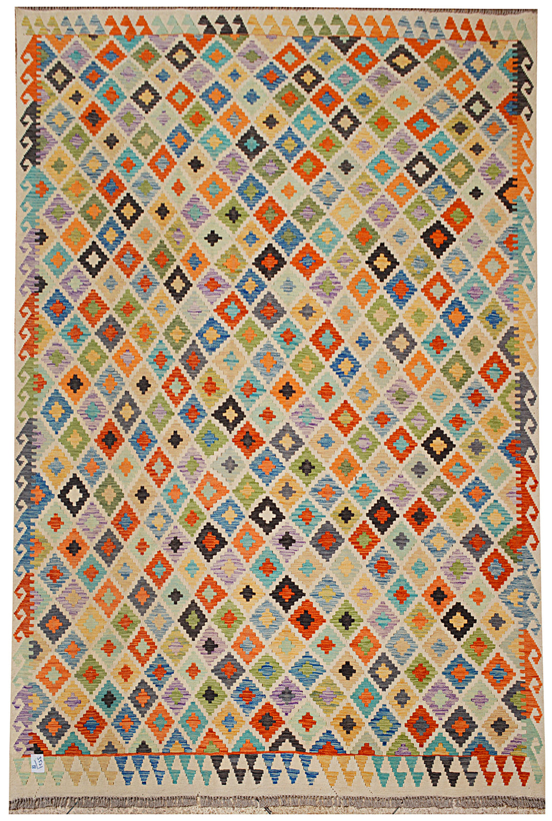 Afghan Kilim Rug 6'9" x 9'5" Flat-Weave