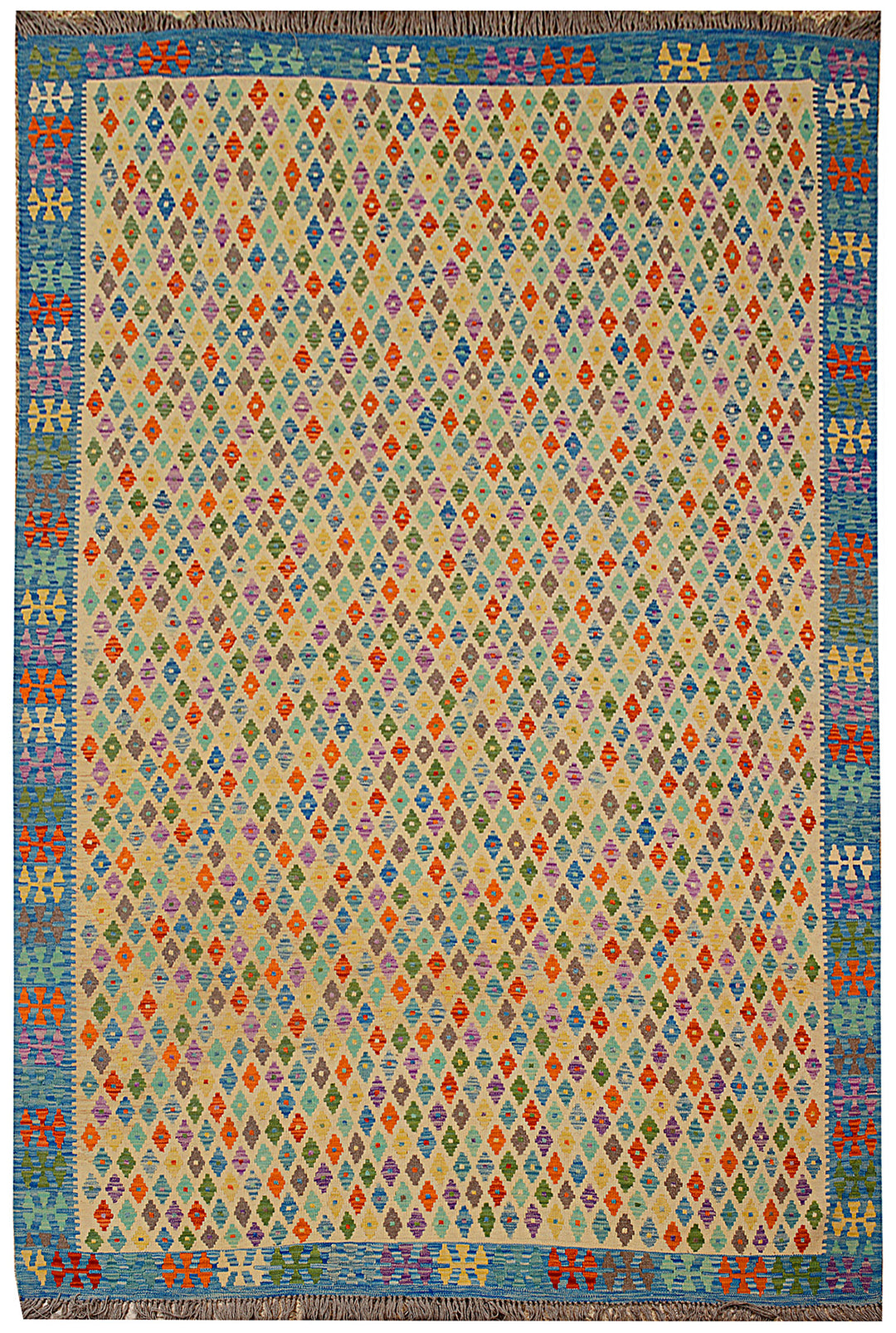 Afghan Kilim Rug 6' 9 x 9' 6 Flat-Weave
