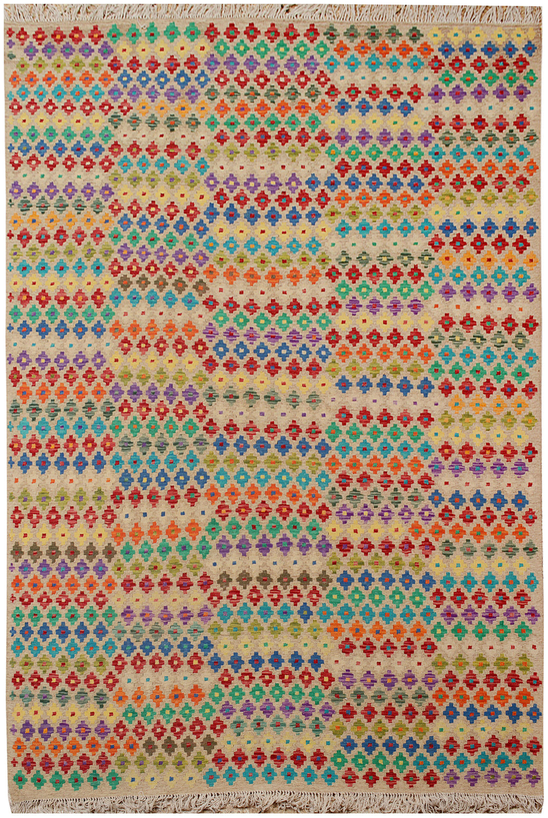 Afghan Kilim Rug 6' 8 x 9' 4 Flat-Weave