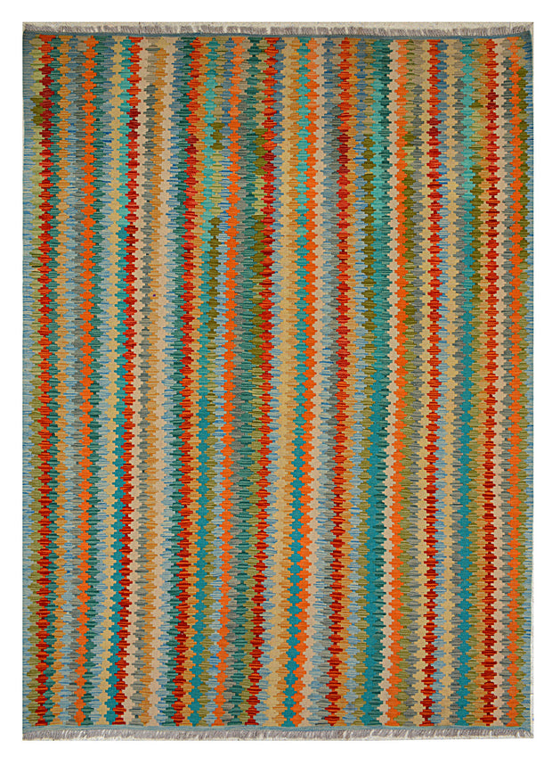 Multi Colored Kilim 6' 10 x 9' 8 - No. 70329