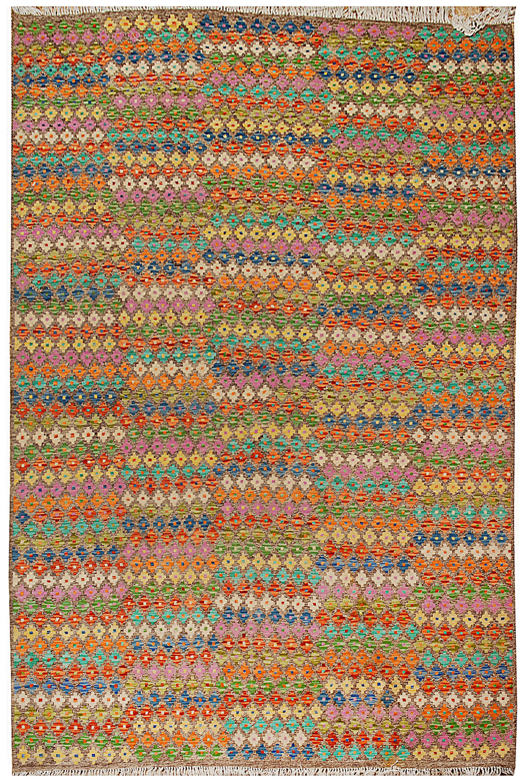 Afghan Kilim Rug 6' 8 x 9' 5 Flat-Weave