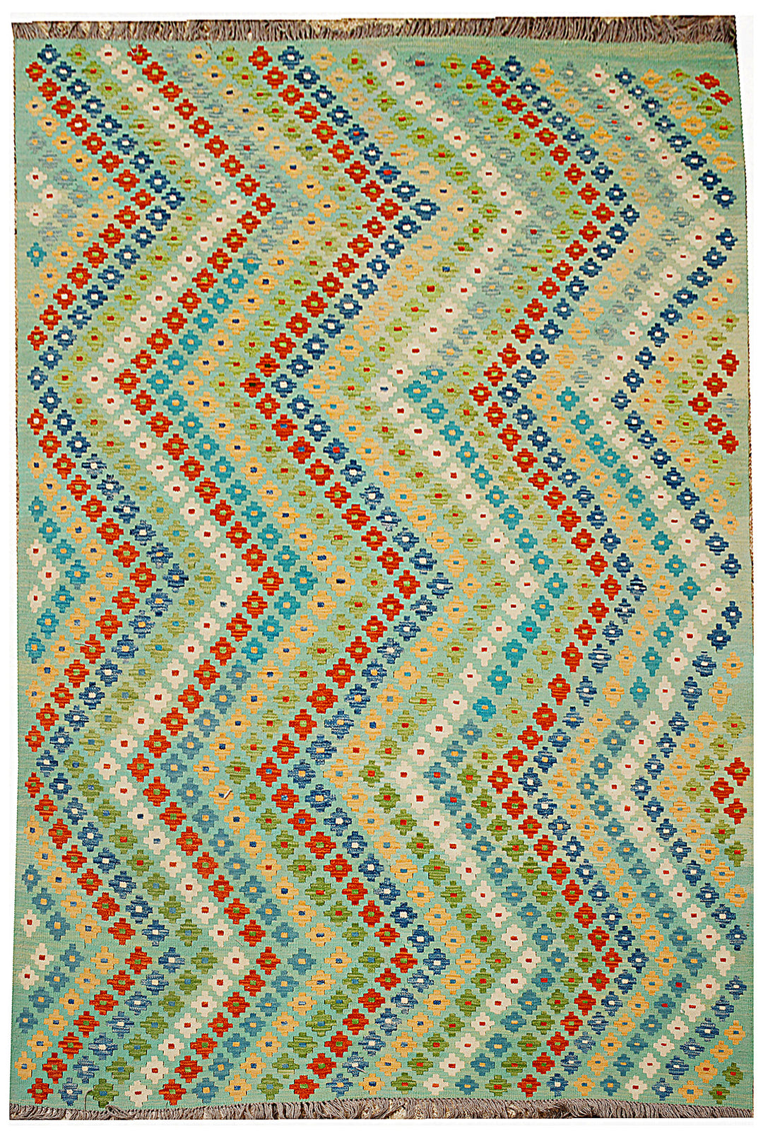 Afghan Kilim Rug 6' 5" x 9' 9" Flat-Weave