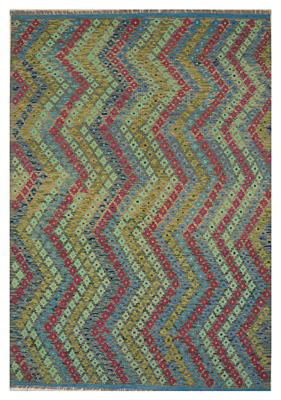 Afghan Kilim Rug 6'9" x 10' Flat-Weave