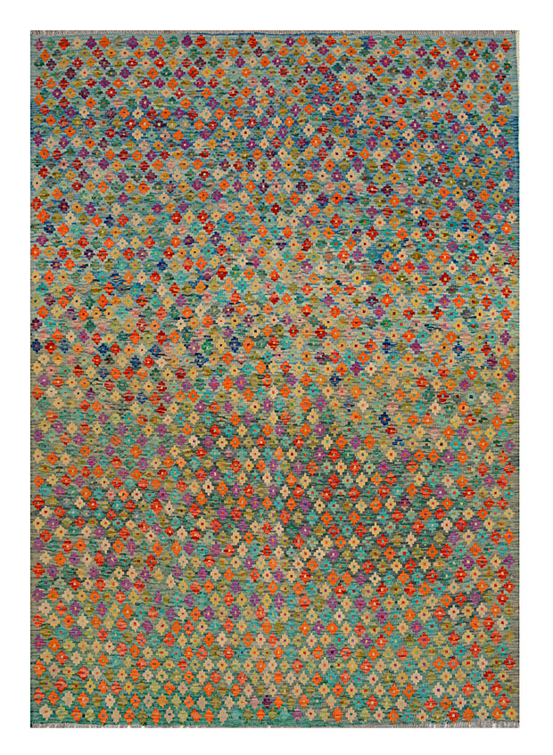 Multi Colored Kilim 6' 11 x 9' 3 - No. 70365