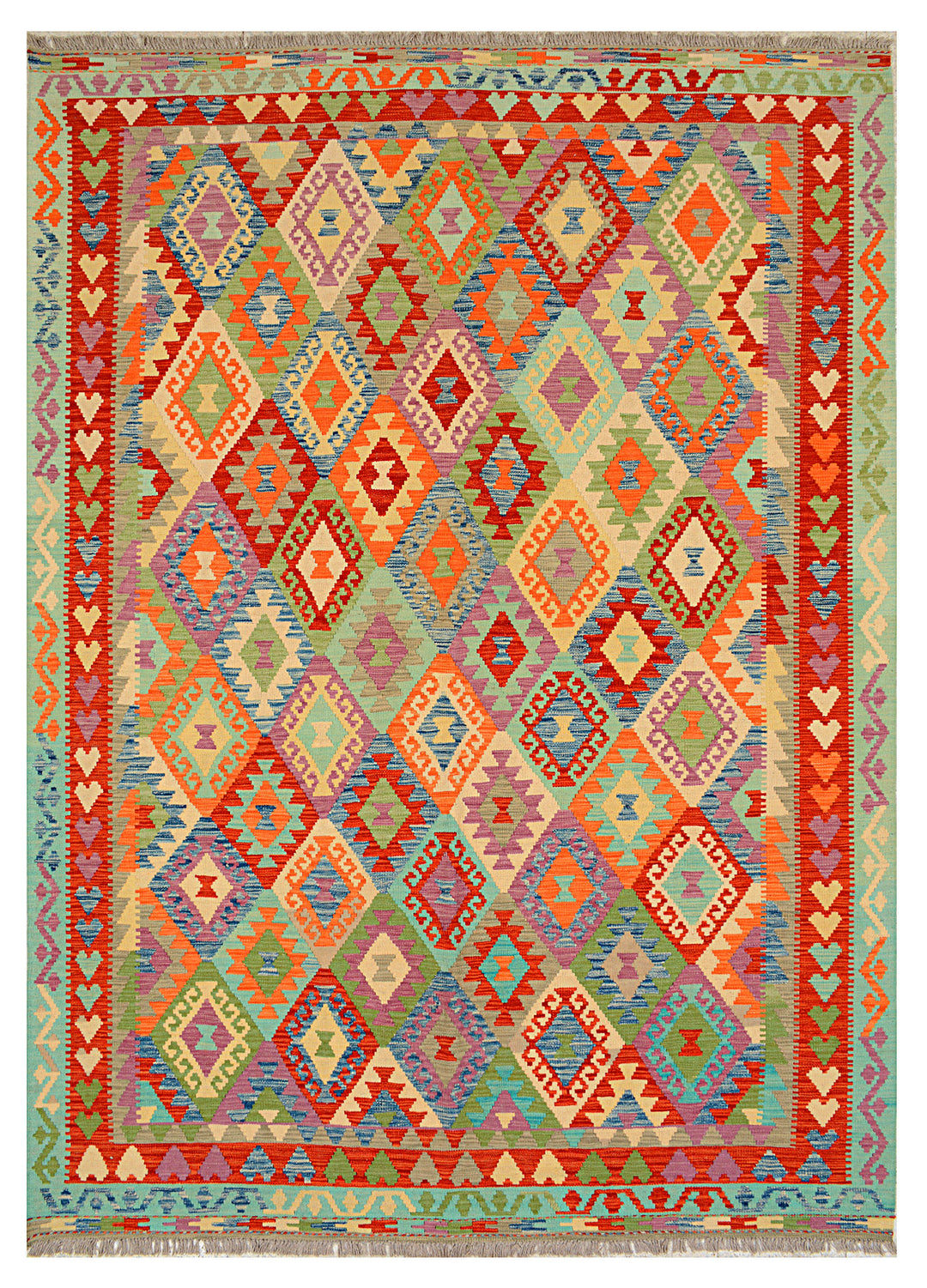 Multi Colored Kilim 6' 11 x 9' 9 - No. 70372