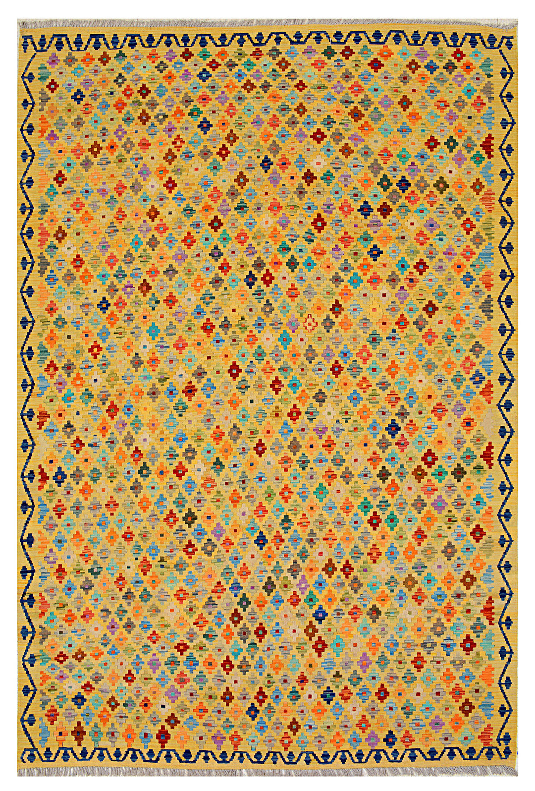 Afghan Kilim Rug 7'1" x 9'10" Flat-Weave