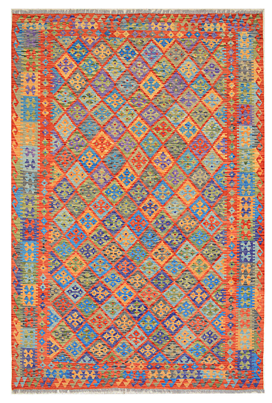 Afghan Kilim Rug 6'11" x 9'11" Flat-Weave