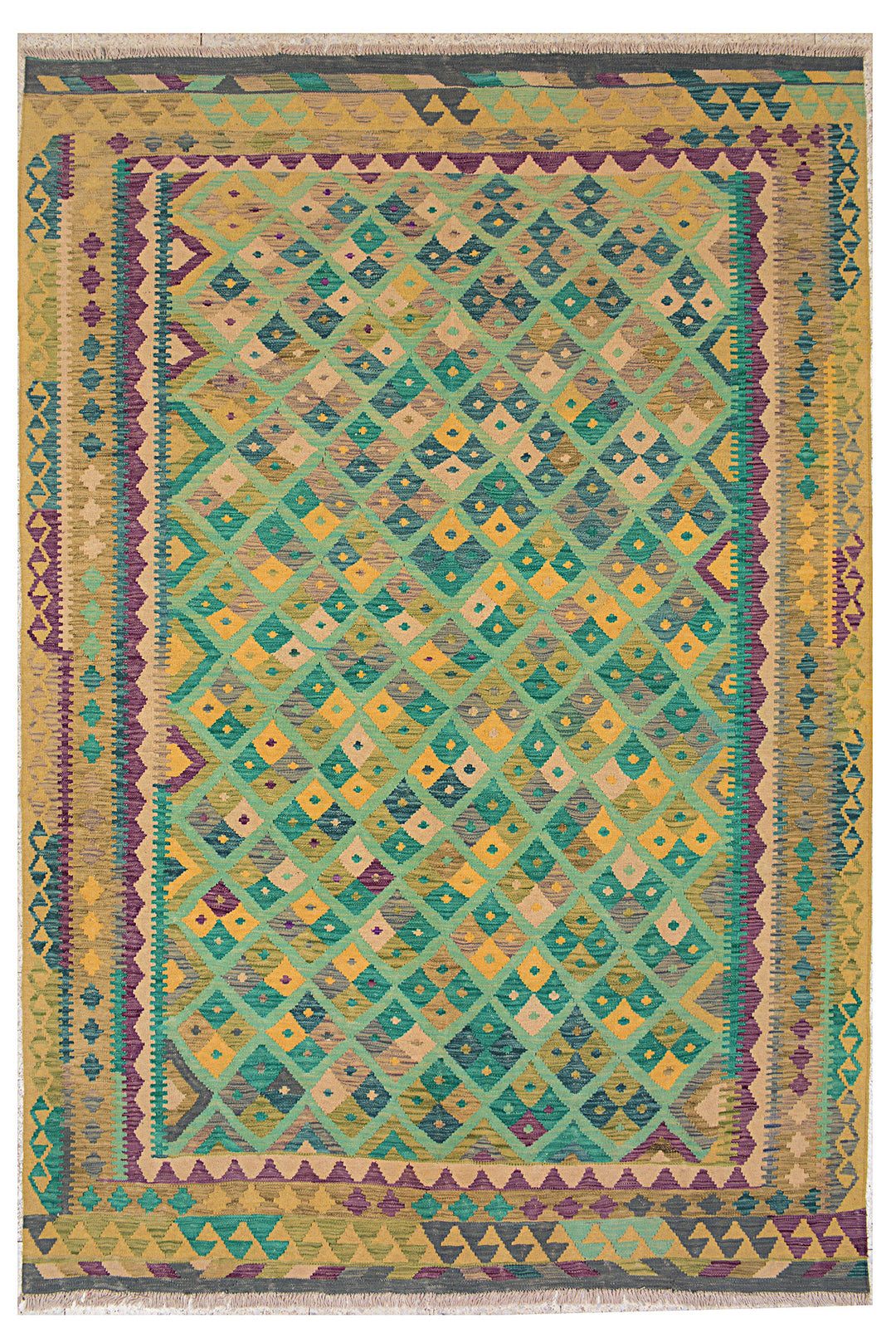Afghan Kilim Rug 6' 9 x 9' 5 Flat-Weave