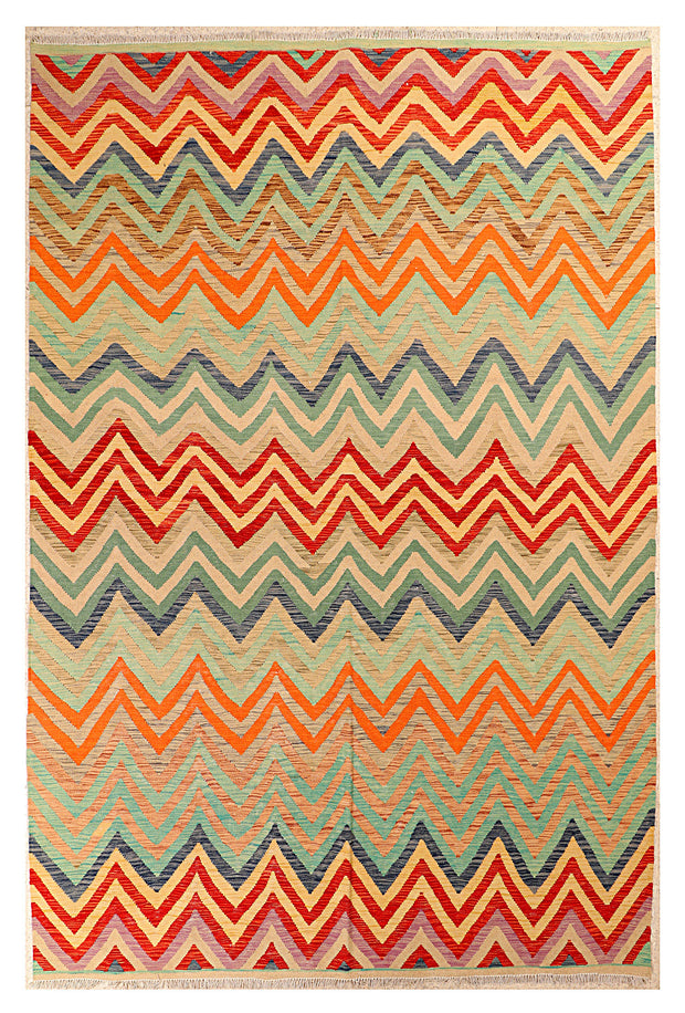 Multi Colored Kilim 6' 10 x 9' 7 - No. 70396