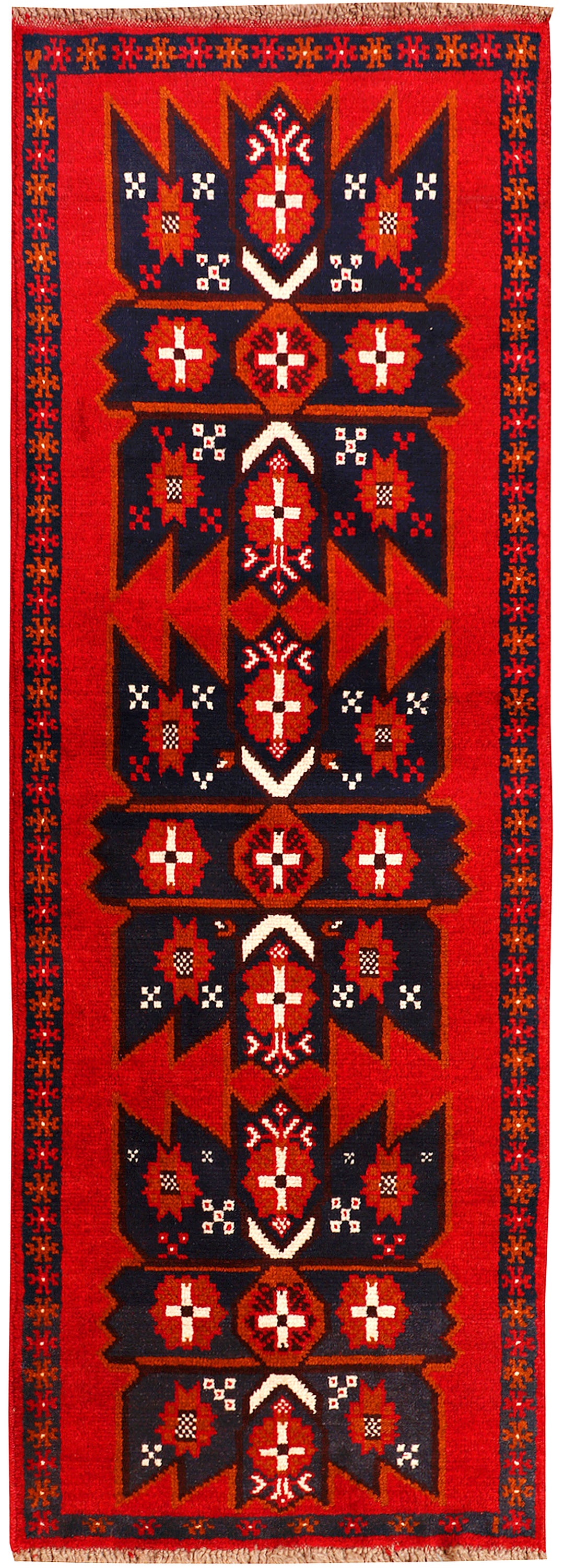 Red Baluchi Rug 2' 4 x 6' 6 Hand-Knotted