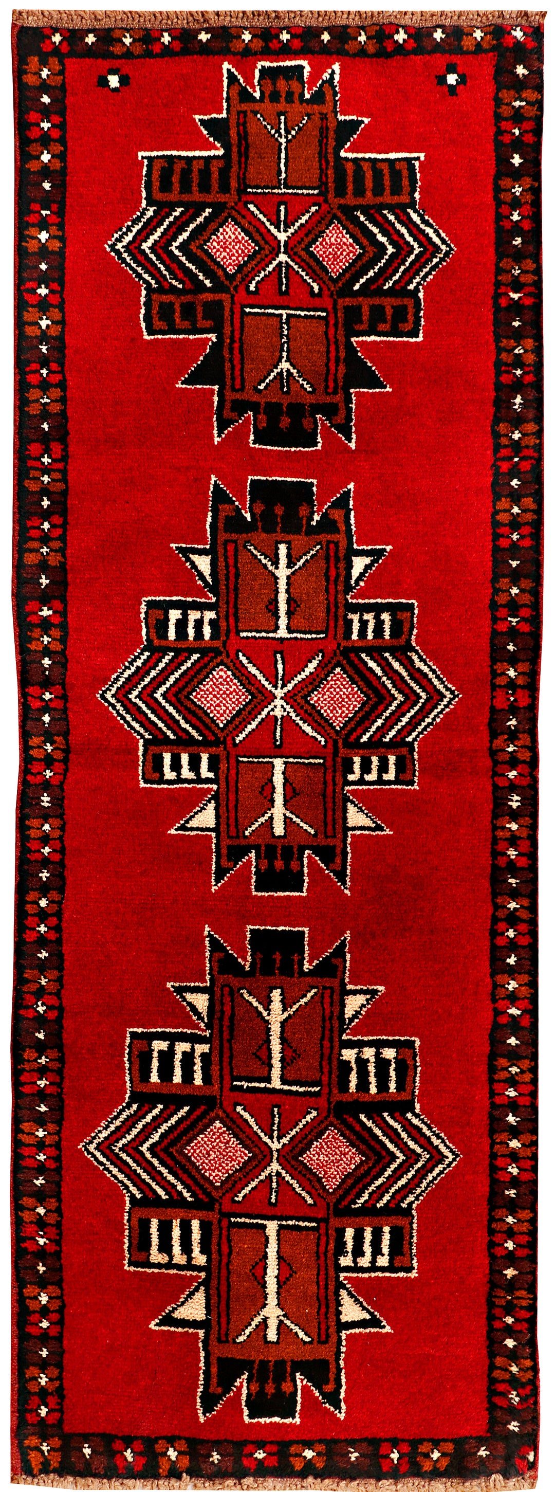 Red Afghan Baluchi Rug 2' 5" x 6' 6" Hand-Knotted