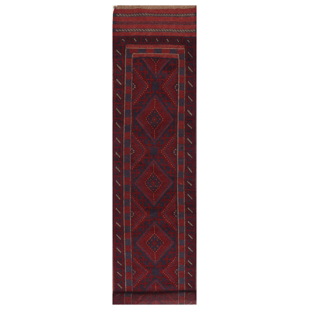 Afghan Mashwani Rug 1' 8" x 8' 2" Hand-Knotted