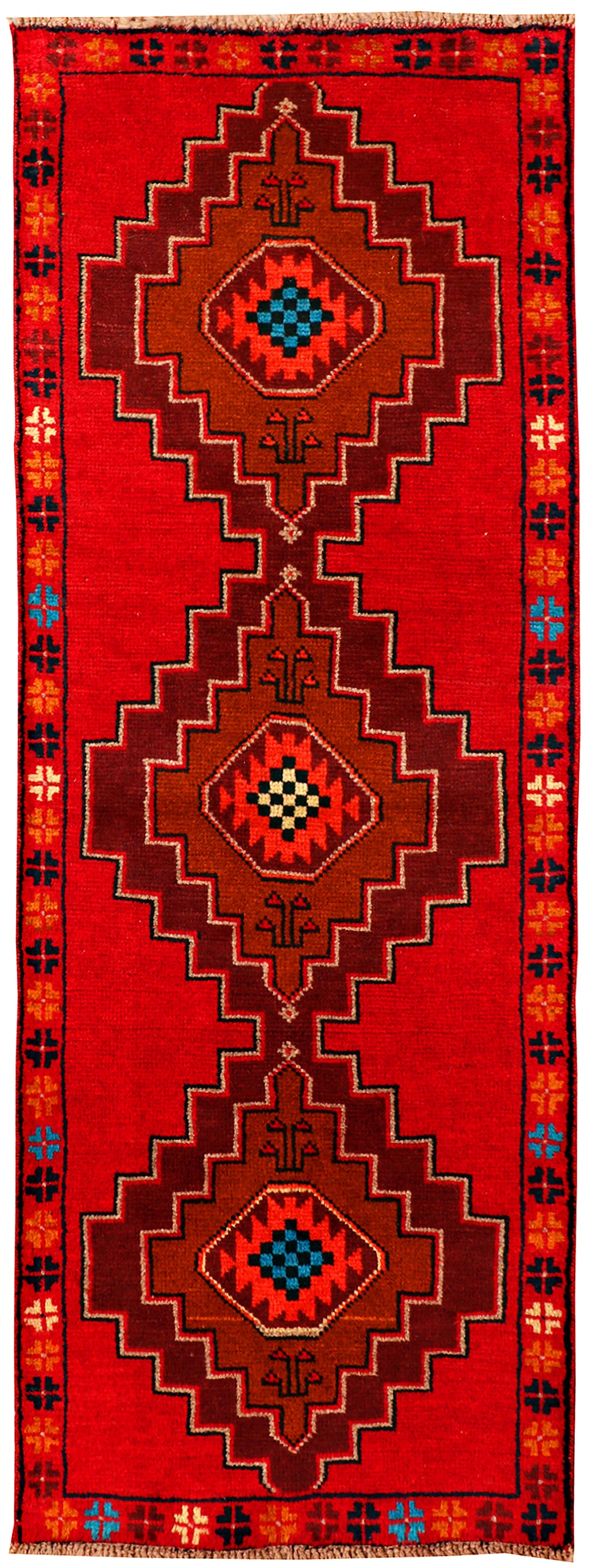 Red Afghan Baluchi Rug 2' 5" x 6' 6" Hand-Knotted