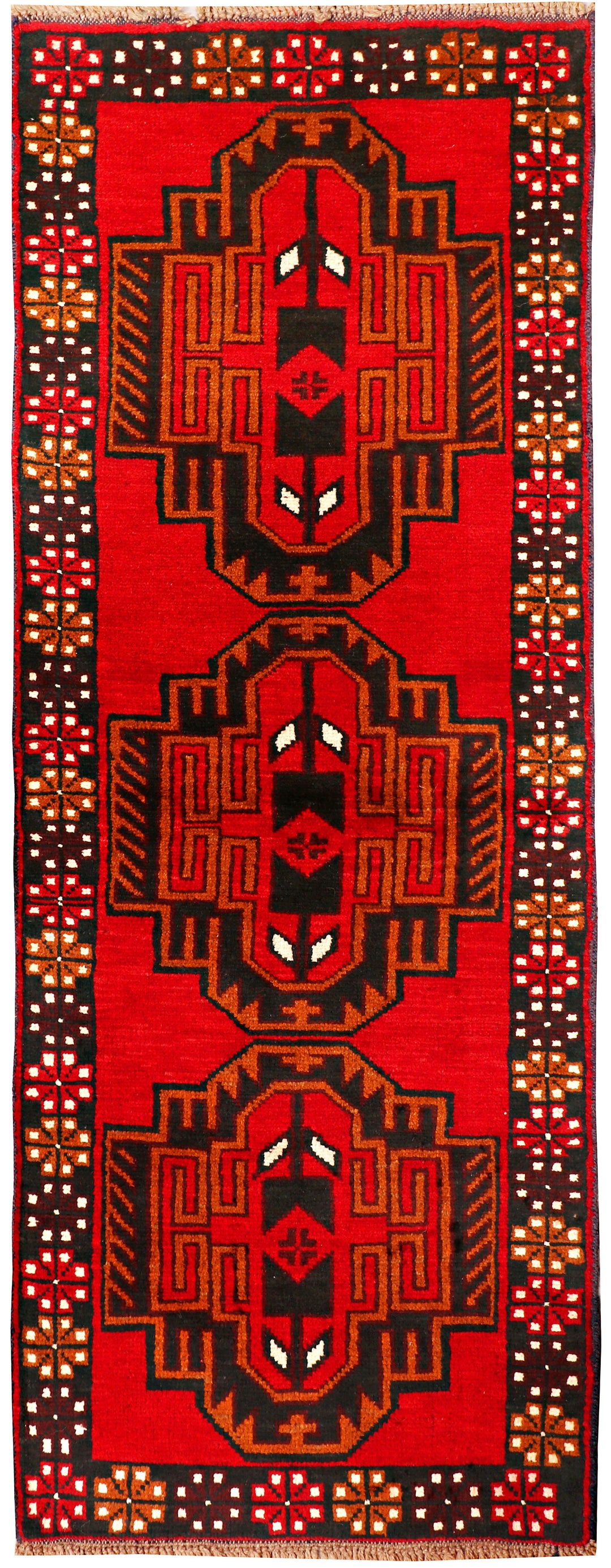 Red Baluchi Rug 2' 6" x 6' 5" Hand-Knotted