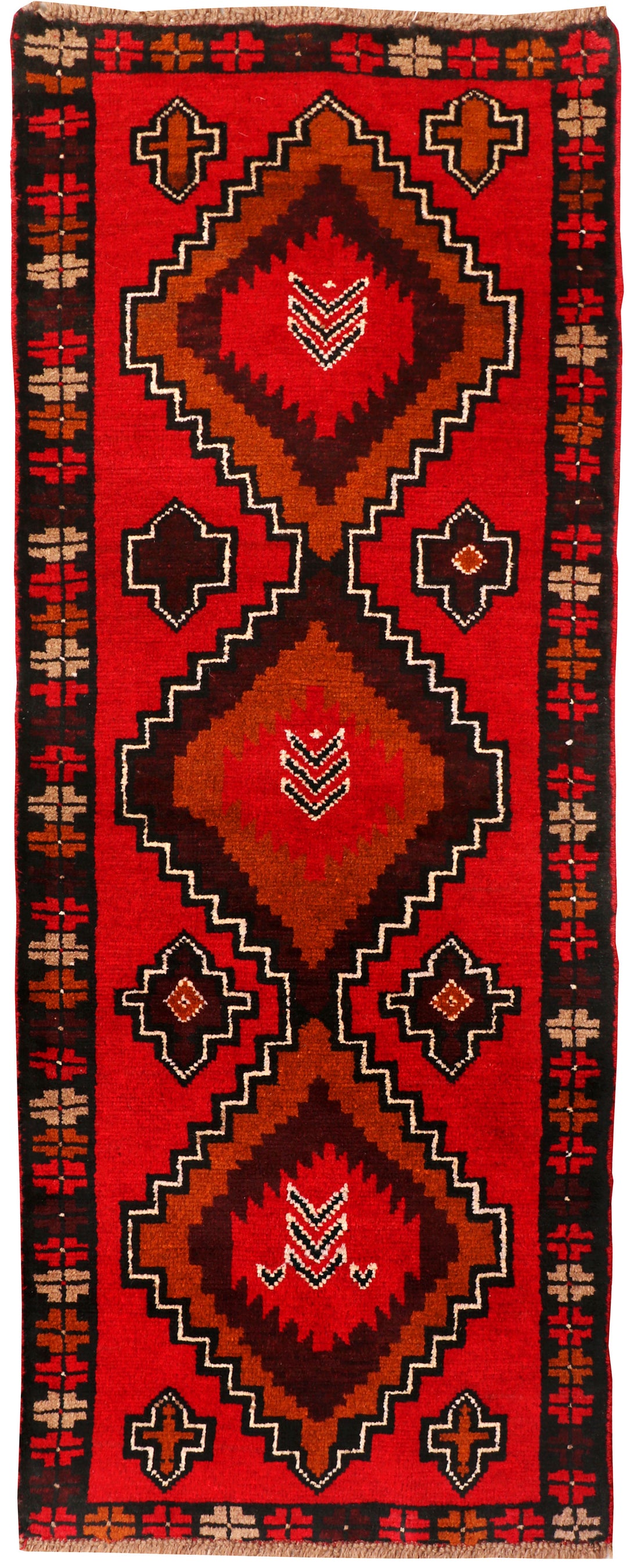 Red Baluchi Rug 2' 6" x 6' 2" Hand-Knotted